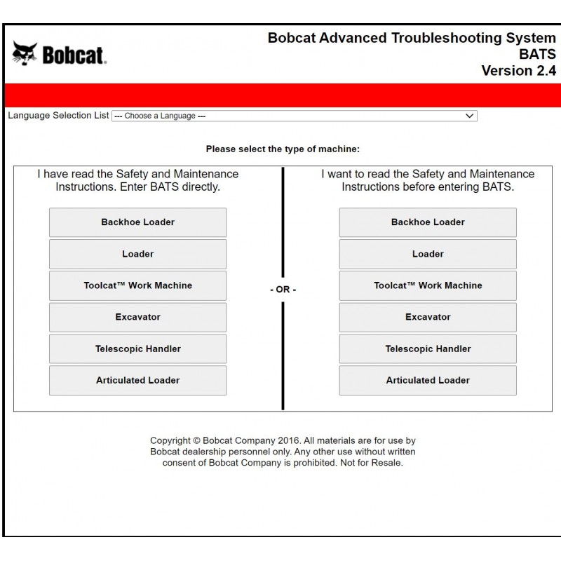 Bobcat BATS 2022 Bobcat Advance Troubleshooting System – Multi Language 